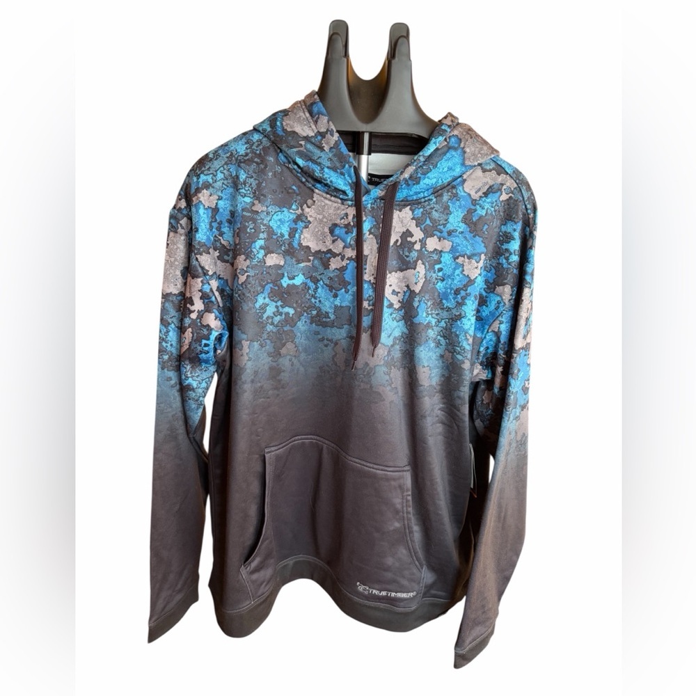 True Timber Blue and Black Camouflage/Galaxy Hoodie-NWT-Size Large